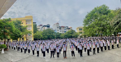 Nếp sinh hoạt đầu giờ và rèn kĩ năng thực hành nghi thức Đội ở trường THCS Trần Đăng Ninh