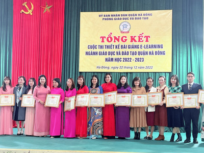 Trường THCS Trần Đăng Ninh đạt giải Nhất, Nhì cuộc thi thiết kế Bài giảng E-learning quận Hà Đông năm học 2022-2023