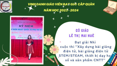 VINH DANH CÁC THẦY CÔ GIÁO ĐẠT THÀNH TÍCH CAO TRONG NĂM HỌC 2023 - 2024