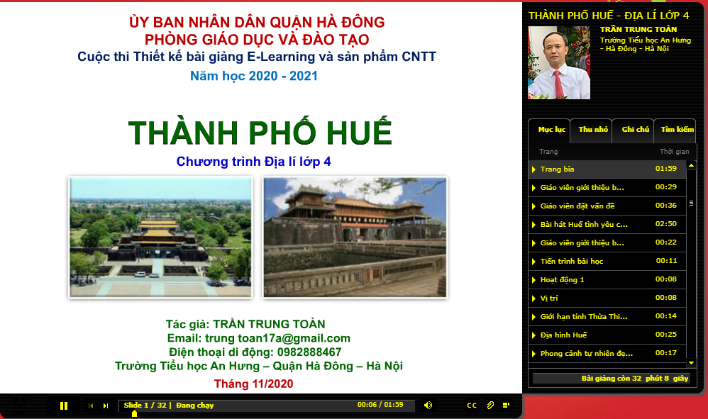 GIẢI NHÂT - ELEALING BÀI THÀNH PHỐ HUẾ