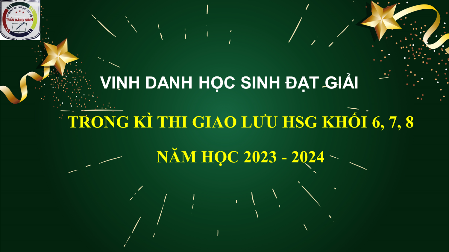 KẾT QUẢ THI GIAO LƯU HỌC SINH GIỎI KHỐI 6, 7, 8 CẤP QUẬN CỦA TRƯỜNG THCS TRẦN ĐĂNG NINH